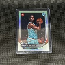 2025-26 Topps Bowman Chrome Sion James Red Shield Rookie Refractor SP