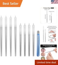 Stainless Steel Nail File Set - 2 Pcs Double-Sided Diamond Buffers
