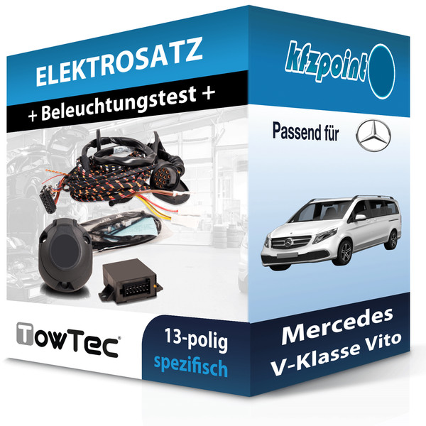 Towtec E-Satz 13Polig Fahrzeugspezifisch Passend für Mercedes V-Klasse Vito NEU-image