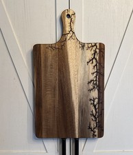 Acacia Wood Fractal Lichtenberg Cutting Board Platter Charcuterie Electricity