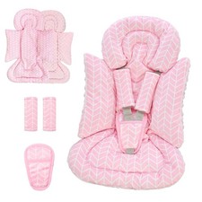 4 in 1 Infant Car Seat Insert, Baby Head Body Support Stripes Pink