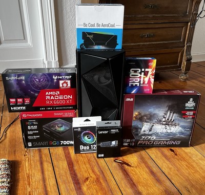  Gaming PC mit Setup| Intel7-6700k | Radeon RX6600 XT | 16GB RAM | 1TB SSD 