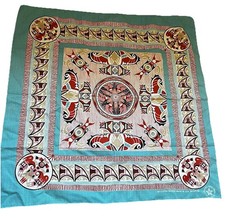 Vintage Aztec Bandana Native American Turquoise Southwest Wamcraft Design USA