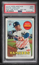 2018 Heritage High Number Real One Red Ink 66/69 Miguel Andujar PSA 9 Auto 7rd