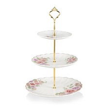Sweejar 3 Tier Ceramic Cake Stand Wedding, Dessert Cupcake Stand for Tea Part...
