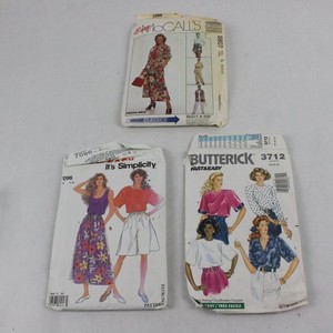 Lot of 3 Sewing Patterns Butterick 3712 McCalls 8807 Simplicity 7096