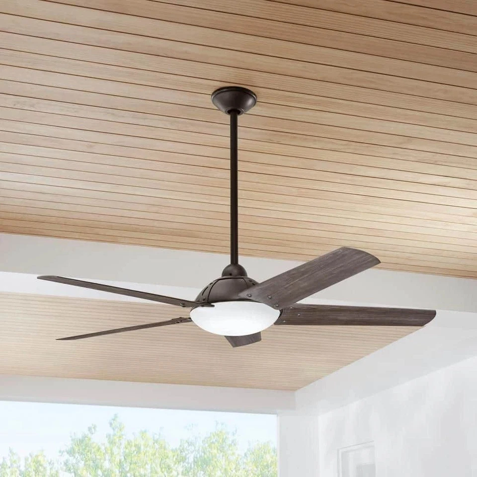 Home Decorators Collection Draper 54 in. LED Outdoor Natural Iron Ceiling Fan - Image 2 of 4