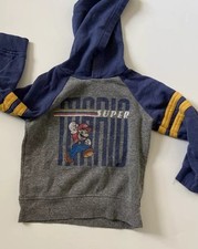 Sonoma Boys Super Mario Blue Yellow Hoodie Size 5  