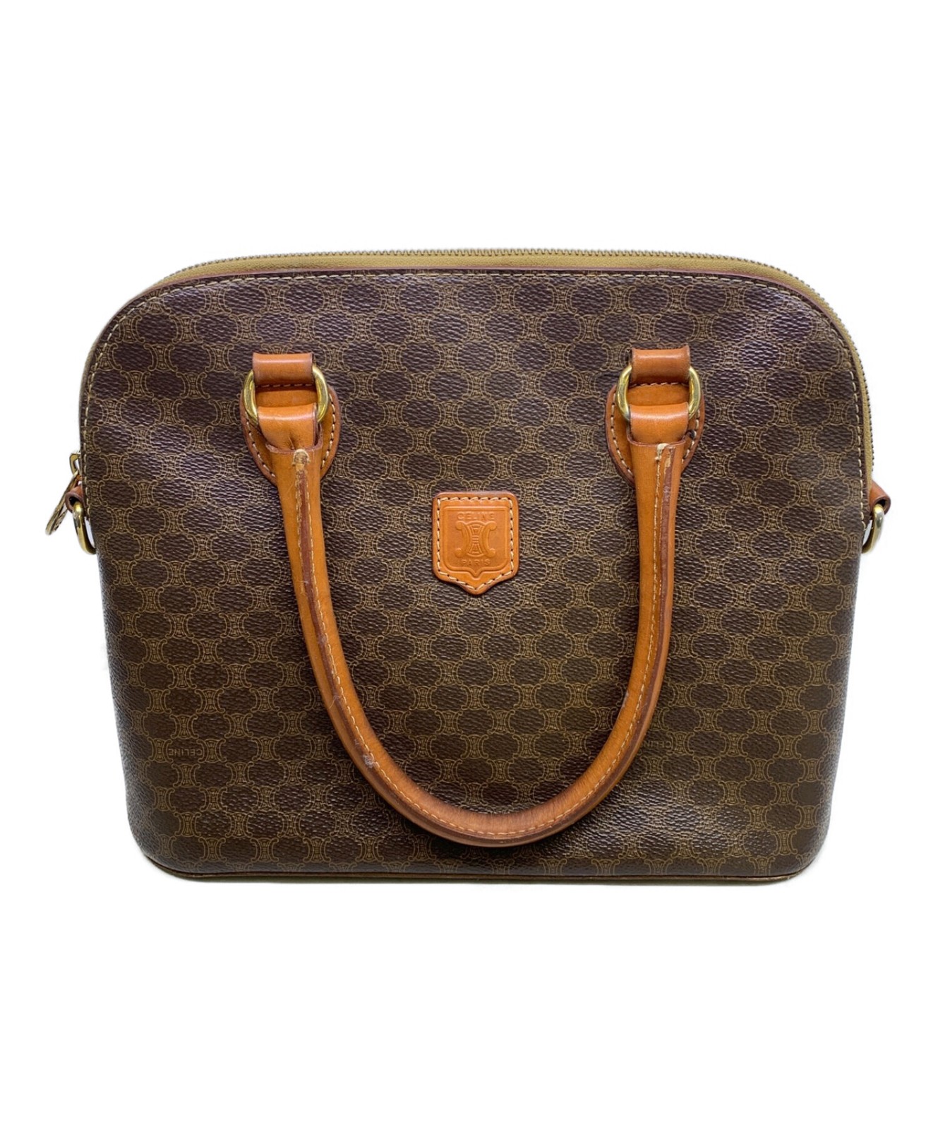 CELINE Authentic Macadam Brown Tote Handbag Purse