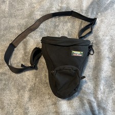 Vintage LL Bean Made In USA Canvas Camera Shoulder Bag Case Black Hiking YKK Zip