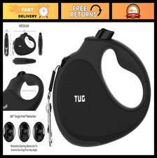 360 Tangle-Free Retractable Dog Leash, 16ft Nylon Tape, Anti-Slip Handle, One-H