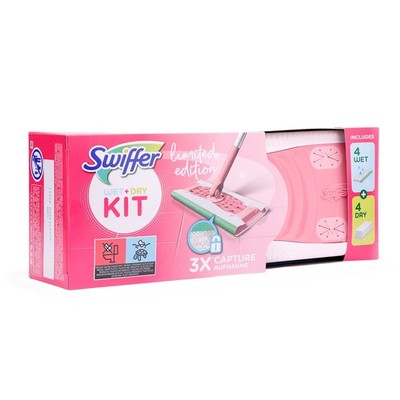 Swiffer Bodenwischer Starterkit inkl. 8 Tücher   Trocken & Feucht Staubmagnet