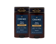 Cremo Palo Santo Aluminum Free Deodorant for Men 48-hour Protection 2.6oz 2 Pack