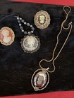 Lot Of Four Vintage Cameos Two Brooches & 2 Necklaces Very Nice — photo 2