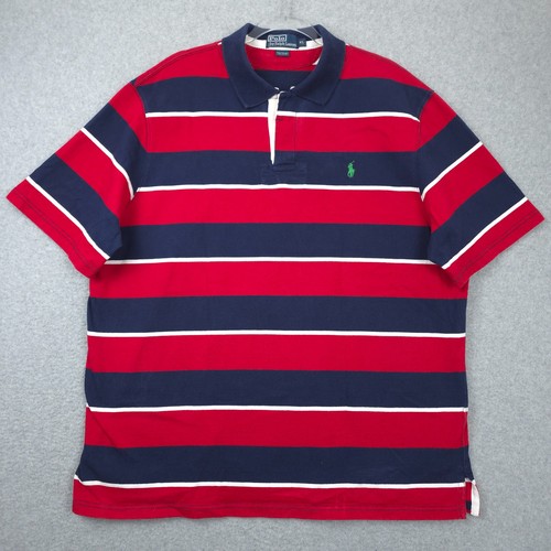 Vintage Polo Ralph Lauren Rugby Shirt Mens XL Striped Heavyweight Short Sleeve - Image 1