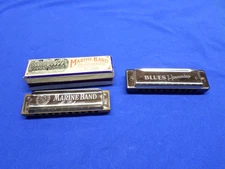 Lot of 2 Harmonicas  Hohner Marine Band 1896 in Box, and Blues in C