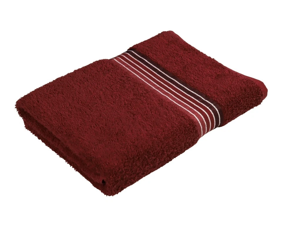 Toalla de baño de algodón Mainstays roja súper suave absorbente a rayas baño spa gimnasio Foto 3 de 4