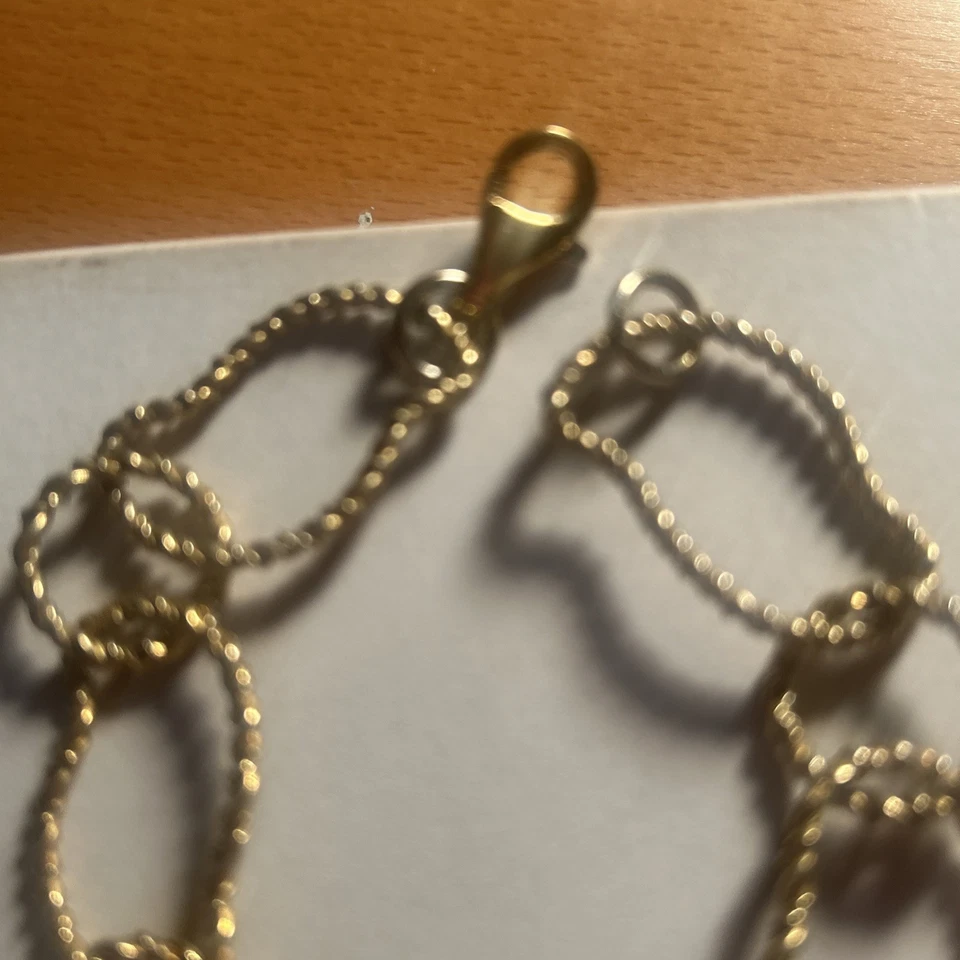 Модное золотистое ожерелье из 18-дюймовых звеньев с 3 большими стеклянными аметистами и стразами - Изображение 4 из 4