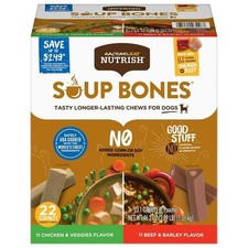 Rachael Ray Nutrish Soup Bones Dog Treat Variety Pack, Beef Chicken, 11 ct., 2