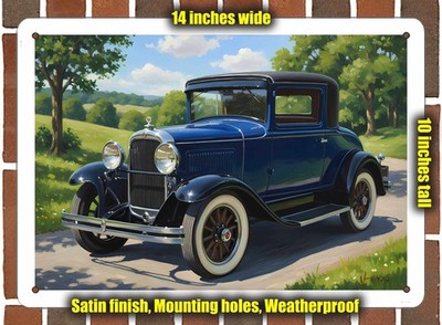 Metal Sign - 1930 Whippet 96a Oil Painting - 14x10