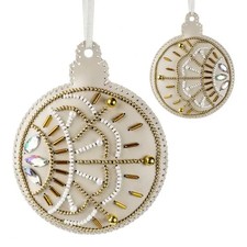 DIY Faux Leather Bead Embroidery Kit Bauble Christmas Ornament Double-Sided