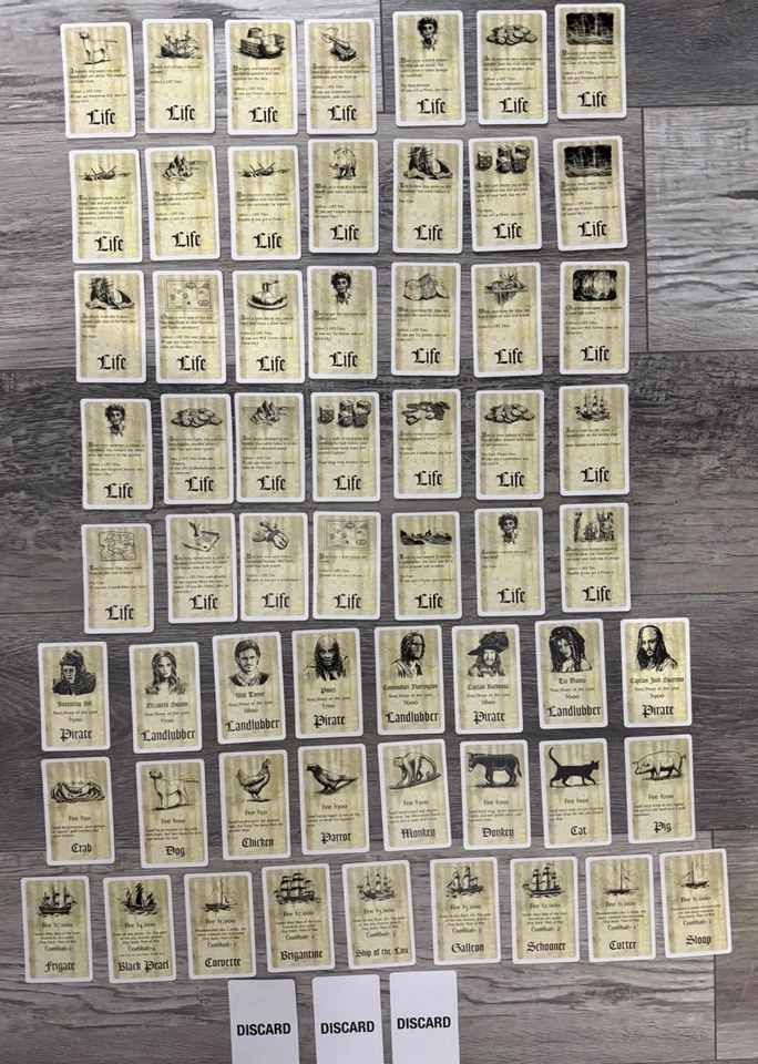 Game of Life Pirates of the Caribbean Dead Man’s Chest Replacement Parts Cards - Image 2 of 4