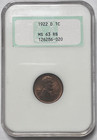 1922 D 1C Lincoln 1 Cent MS63 RB Old NGC Holder Certified Red Brown Nice Looking — photo 7