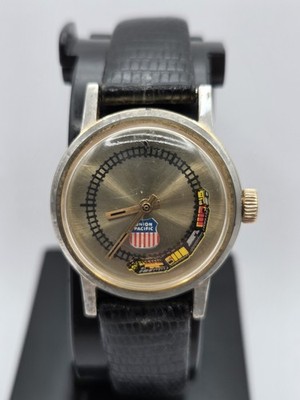 Vintage Train Track Union Pacific Railroad Watch Manual Wind 28mm Running