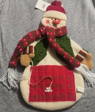 Snowman Christmas Countdown Advent Calendar Scarf Snowflake Wall Hanging