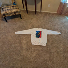 Vintage 90s Lee Heavyweight White Northrop Grumman Holiday Giving Sweater SZ XL
