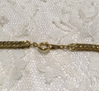 Vintage Blue Enameled Pendant Necklace Gold Tone Chain Bar Collar Avon — photo 5