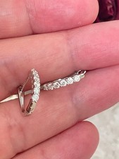 06ct Diamond Huggie Hoop Earrings 14K White Gold Plated Small Round Cut