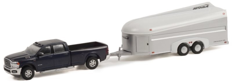 DODGE Ram 3500 Laramie Crew Cab + Aerovault Trailer - 2021 - Greenlight 1:64
