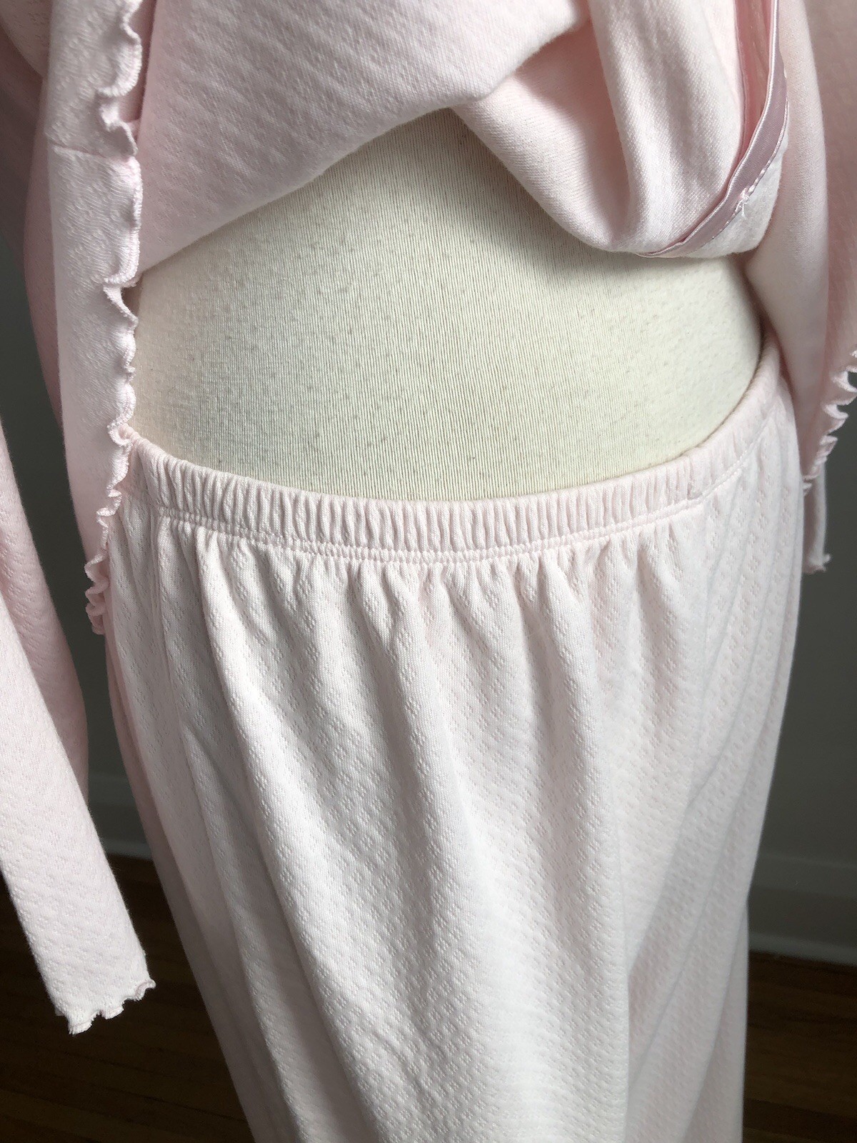 GORGEOUS NWT EARTH ANGELS Pink Cotton White Lace 2pc Pajama Set SZ M