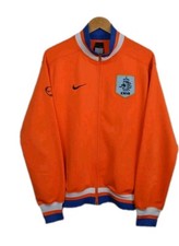Nike Netherlands 2000's Orange Football Soccer Track Jacket Mens L Zip Up