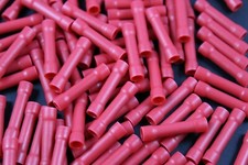 18-22 GAUGE 100 PK VINYL BUTT CONNECTOR CRIMP TERMINAL WIRE CAR HOME RVBC