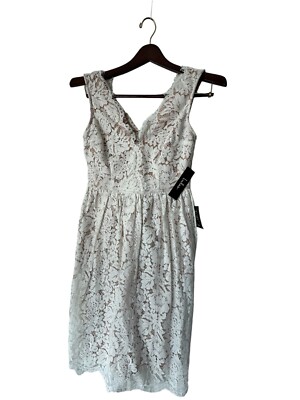 NWT Lulus Size Medium Ivory Lace Love Swept Midi Skater Dress Women's | eBay