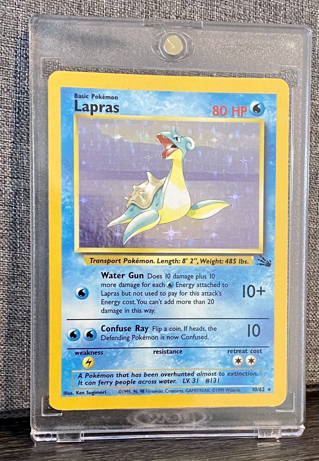 1999 Pokemon 1st Edition Lapras Holo Wizard 10/62!!! NM condition!