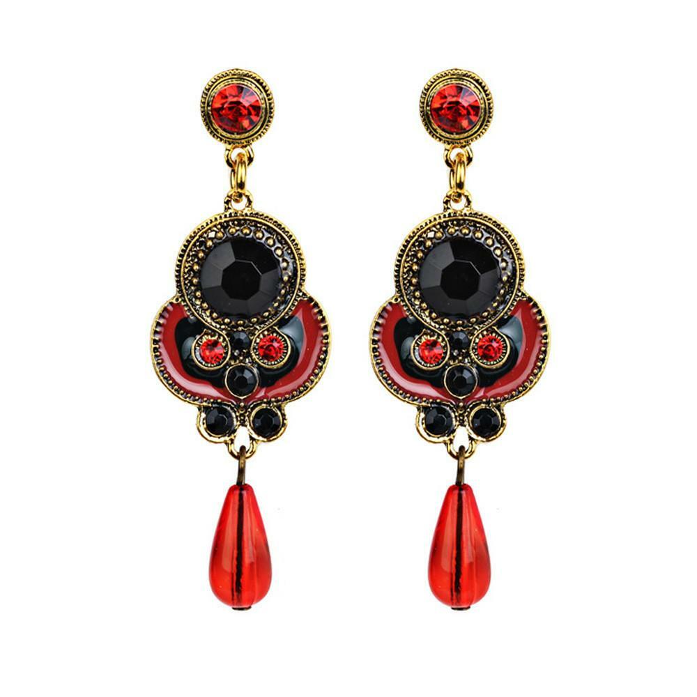 1 Pair Elegant Women Fashion Rhinestone Ear Stud Earrings Crystal Chain