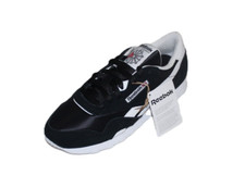 REEBOK WOMEN'S CLASSIC NYLON BLACK/WHITE RUNNING SNEAKERS