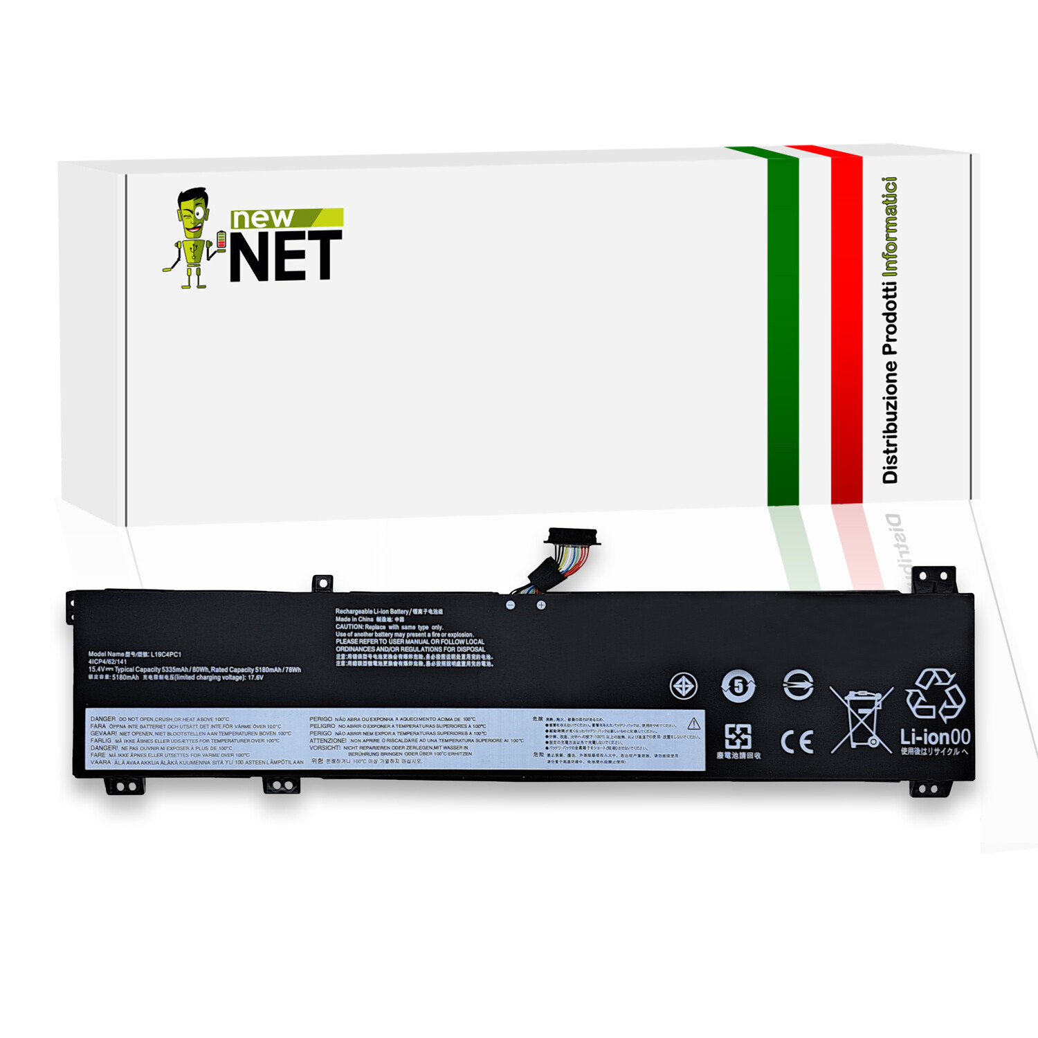 Batteria compatibile Lenovo Legion 5-15ARH05 82B5006LRM 82B500JQPB 15,4V 80Wh