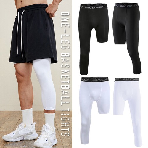 Men 3/4 One Leg Compression Base Layer 