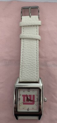 NFL Pink on White NEW YORK GIANTS Logo Women's Ladies Wrist Watch, Vintage-new