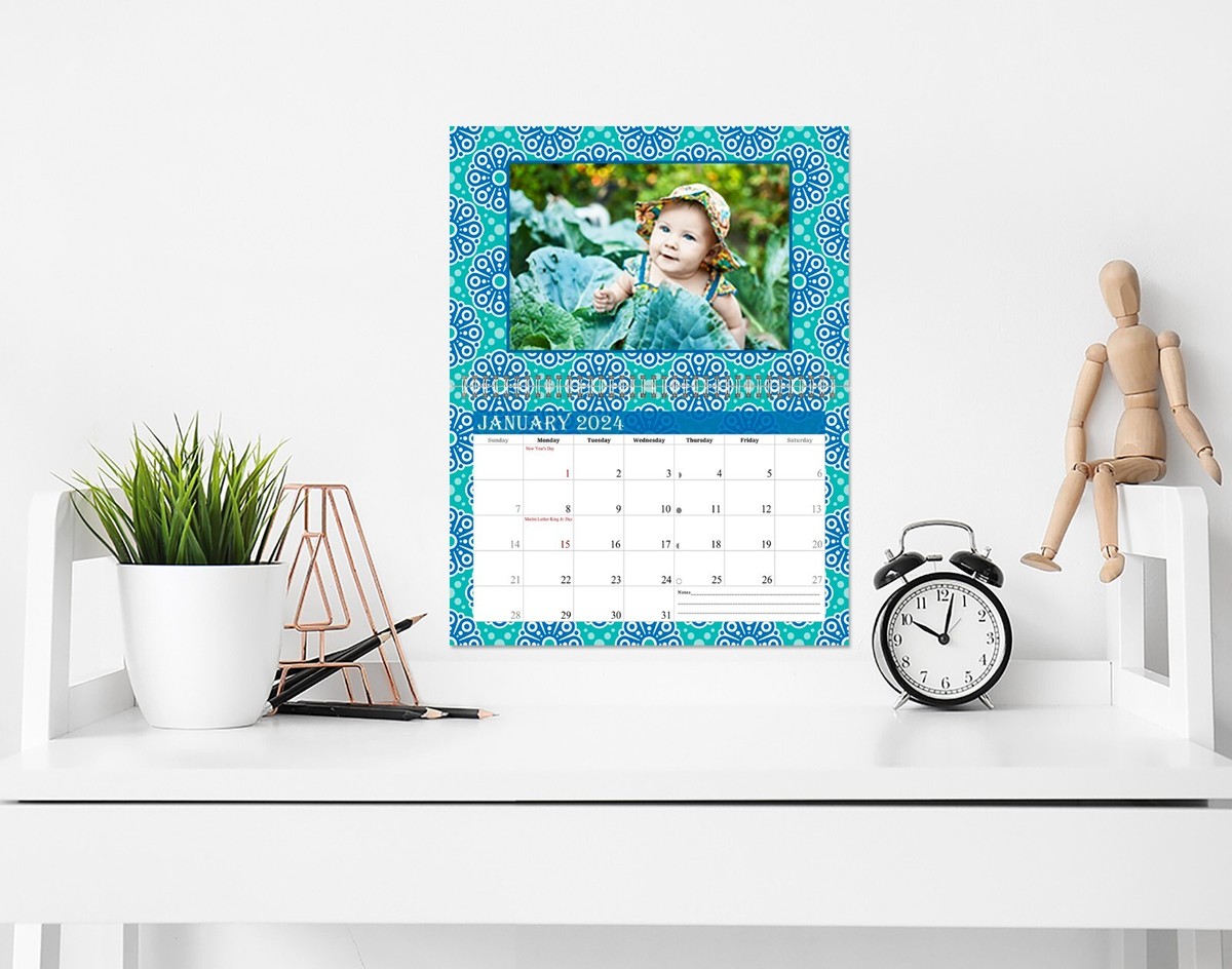 2024 Photo Frame Wall Spiral-bound Calendar - (Geometrics Edition #015) |  eBay