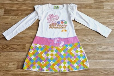 Rare Mattel Polly Pocket Girl's Floral Kids Long Sleeve Dress Size 8