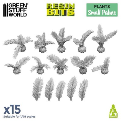 Green Stuff World Kleine Palmen Set (15) 3D printed Small Palms Set
