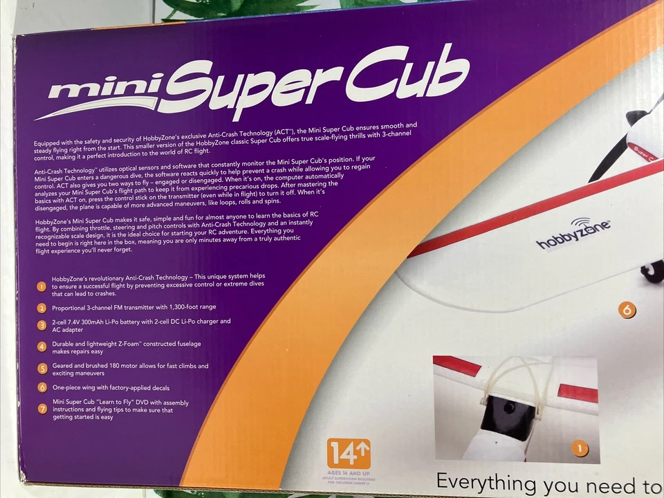 RARE New R/C Hobbyzone Mini Super Cub RTF Anti Crash Tech Airplane HBZ4800 - Image 4 of 4