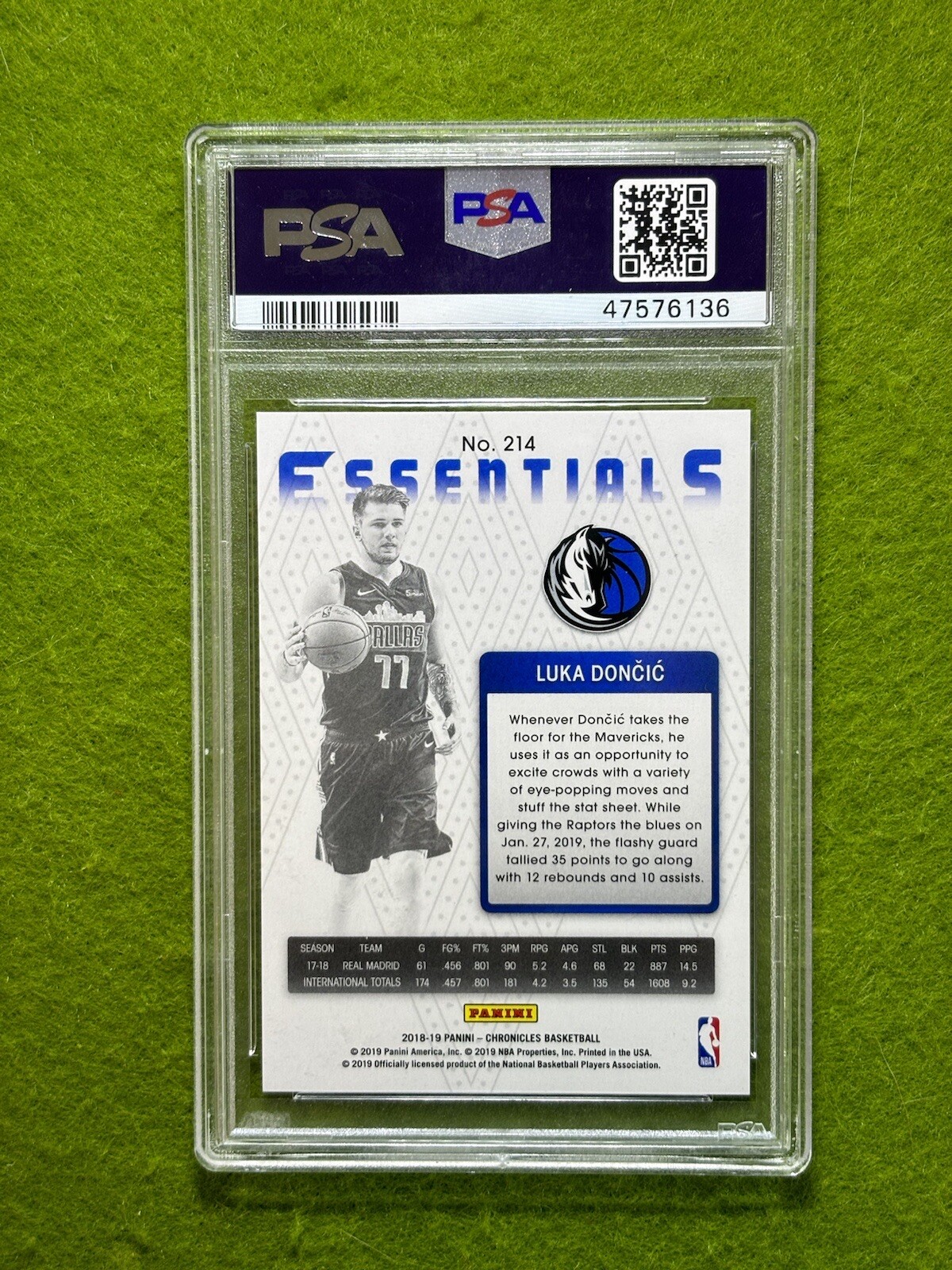 Luka Doncic SILVER PRIZM ROOKIE CARD PSA 9 MINT MAVERICKS RC  2018-19 Chronicles view 19