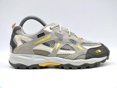 The North Face Vibram Girls Hiking Shoes Gore-Tex T246 Gray/Yellow/White Sz 5.5