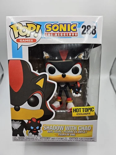 Funko Pop #288 Shadow with Chao Sonic The Hedgehog Hot Topic Exclusive +Free PP